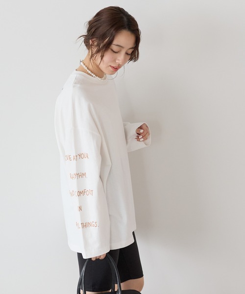 HEART MARKET(ハートマーケット)の「袖ロゴ刺繍プルオーバー(Tシャツ/カットソー・レディース・ブルー/ナチュラル/ホワイト/ネイビー・FREE)」の10枚目の写真