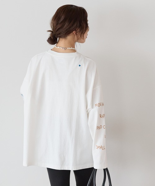 HEART MARKET(ハートマーケット)の「袖ロゴ刺繍プルオーバー(Tシャツ/カットソー・レディース・ブルー/ナチュラル/ホワイト/ネイビー・FREE)」の12枚目の写真