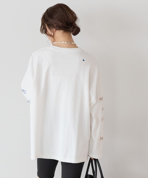 HEART MARKET(ハートマーケット)の「袖ロゴ刺繍プルオーバー(Tシャツ/カットソー・レディース・ブルー/ナチュラル/ホワイト/ネイビー・FREE)」の13枚目の写真