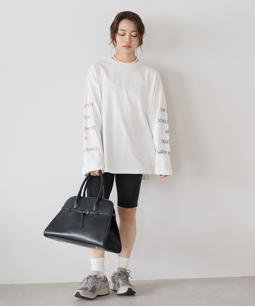 HEART MARKET(ハートマーケット)の「袖ロゴ刺繍プルオーバー(Tシャツ/カットソー・レディース・ブルー/ナチュラル/ホワイト/ネイビー・FREE)」の15枚目の写真