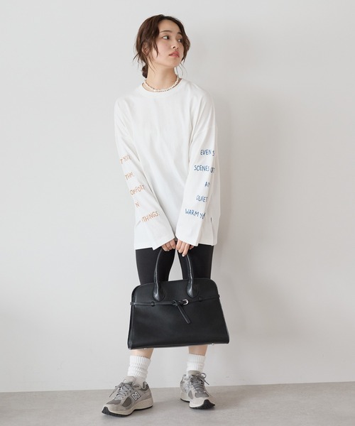 HEART MARKET(ハートマーケット)の「袖ロゴ刺繍プルオーバー(Tシャツ/カットソー・レディース・ブルー/ナチュラル/ホワイト/ネイビー・FREE)」の16枚目の写真