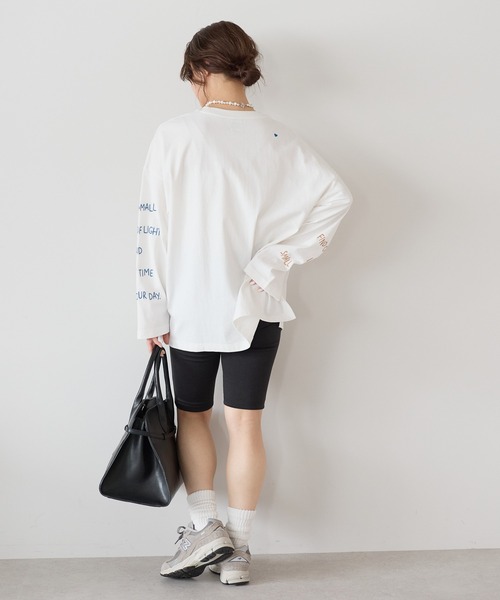 HEART MARKET(ハートマーケット)の「袖ロゴ刺繍プルオーバー(Tシャツ/カットソー・レディース・ブルー/ナチュラル/ホワイト/ネイビー・FREE)」の22枚目の写真