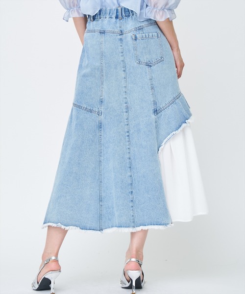 AND COUTURE(アンドクチュール)の「チュール切替デニムスカート(デニムスカート・レディース・ブルー/オフホワイト・SMALL/MEDIUM)」の17枚目の写真