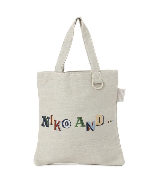 niko and...(ニコアンド)の「ニコロゴジャガードミニトートバッグ【ニコロゴトート】(トートバッグ・レディース・ブルー/アイボリー・0)」の1枚目の写真