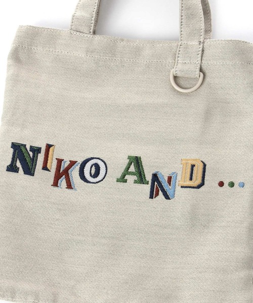 niko and...(ニコアンド)の「ニコロゴジャガードミニトートバッグ【ニコロゴトート】(トートバッグ・レディース・ブルー/アイボリー・0)」の8枚目の写真