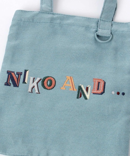 niko and...(ニコアンド)の「ニコロゴジャガードミニトートバッグ【ニコロゴトート】(トートバッグ・レディース・ブルー/アイボリー・0)」の12枚目の写真