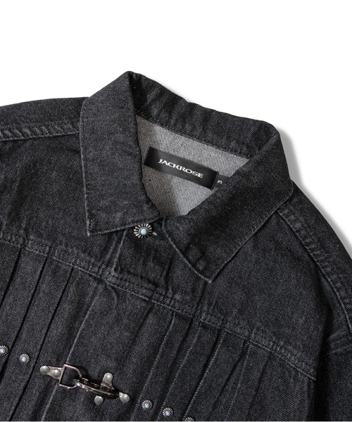 JACKROSE（ジャックローズ）の「JE-ファイヤーマン・プリーツデニム　JKT（デニムジャケット・メンズ・ブラック・M/L/XL）」の4枚目の写真