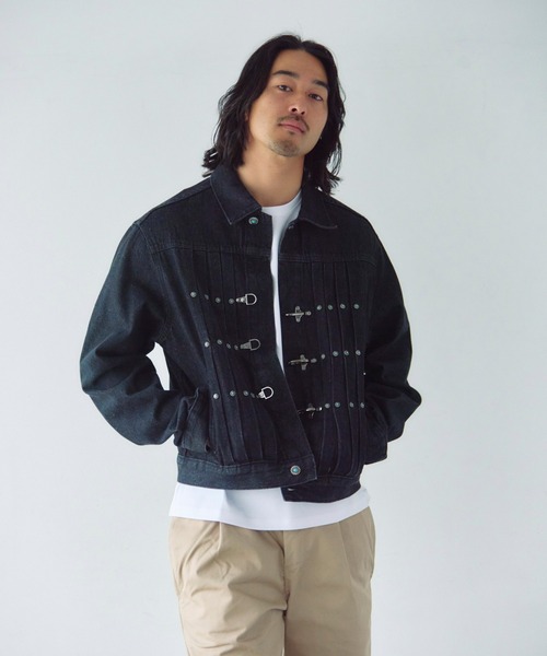 JACKROSE(ジャックローズ)の「JE-ファイヤーマン・プリーツデニム JKT(デニムジャケット・メンズ・ブラック・M/L/XL)」の10枚目の写真