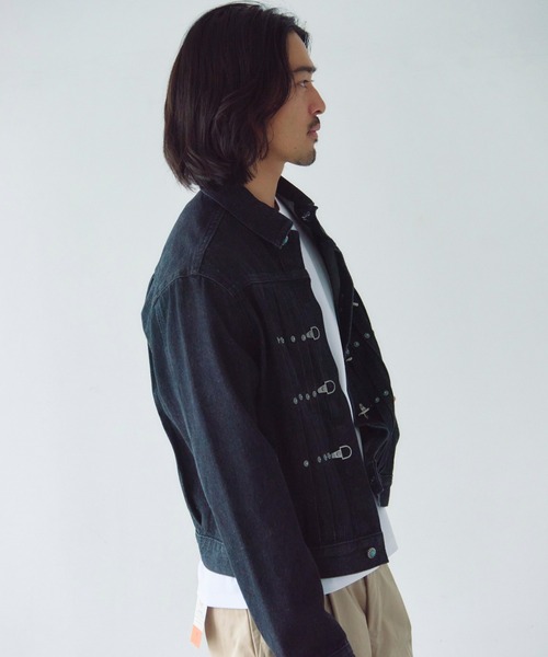JACKROSE(ジャックローズ)の「JE-ファイヤーマン・プリーツデニム JKT(デニムジャケット・メンズ・ブラック・M/L/XL)」の12枚目の写真