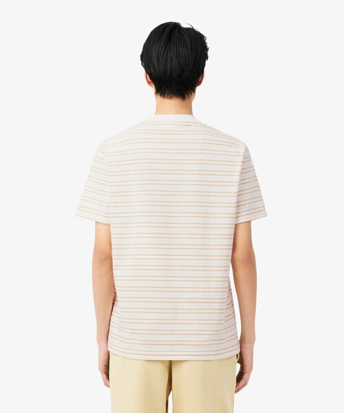 LACOSTE（ラコステ）の「マルチボーダーリンガーネック半袖Tシャツ（Tシャツ/カットソー・メンズ・ブラック/ライトブルー/ベージュ・2/3/4/5/6）」の6枚目の写真