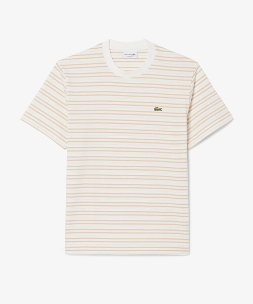 LACOSTE（ラコステ）の「マルチボーダーリンガーネック半袖Tシャツ（Tシャツ/カットソー・メンズ・ブラック/ライトブルー/ベージュ・2/3/4/5/6）」の7枚目の写真