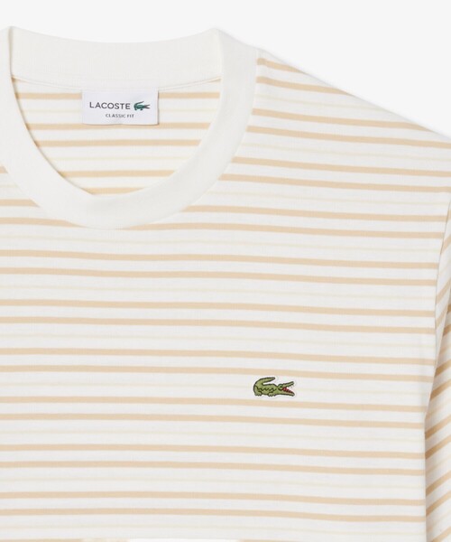 LACOSTE（ラコステ）の「マルチボーダーリンガーネック半袖Tシャツ（Tシャツ/カットソー・メンズ・ブラック/ライトブルー/ベージュ・2/3/4/5/6）」の8枚目の写真