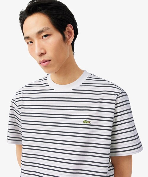 LACOSTE（ラコステ）の「マルチボーダーリンガーネック半袖Tシャツ（Tシャツ/カットソー・メンズ・ブラック/ライトブルー/ベージュ・2/3/4/5/6）」の17枚目の写真