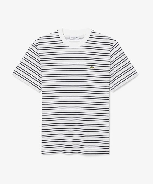 LACOSTE（ラコステ）の「マルチボーダーリンガーネック半袖Tシャツ（Tシャツ/カットソー・メンズ・ブラック/ライトブルー/ベージュ・2/3/4/5/6）」の19枚目の写真
