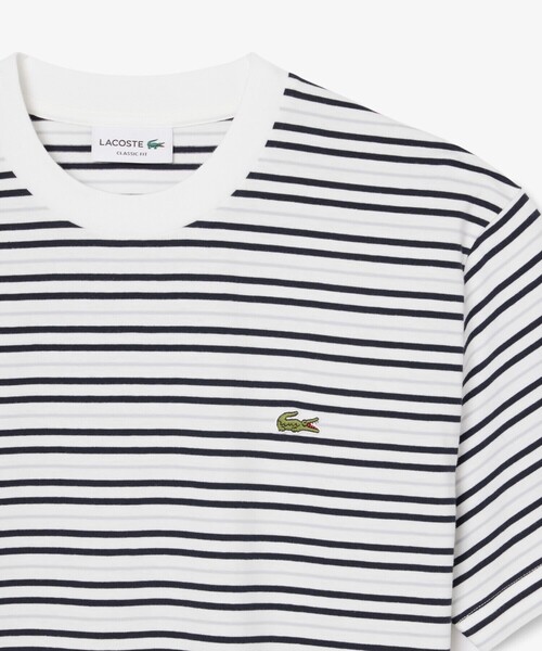 LACOSTE（ラコステ）の「マルチボーダーリンガーネック半袖Tシャツ（Tシャツ/カットソー・メンズ・ブラック/ライトブルー/ベージュ・2/3/4/5/6）」の20枚目の写真
