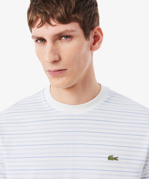 LACOSTE（ラコステ）の「マルチボーダーリンガーネック半袖Tシャツ（Tシャツ/カットソー・メンズ・ブラック/ライトブルー/ベージュ・2/3/4/5/6）」の12枚目の写真