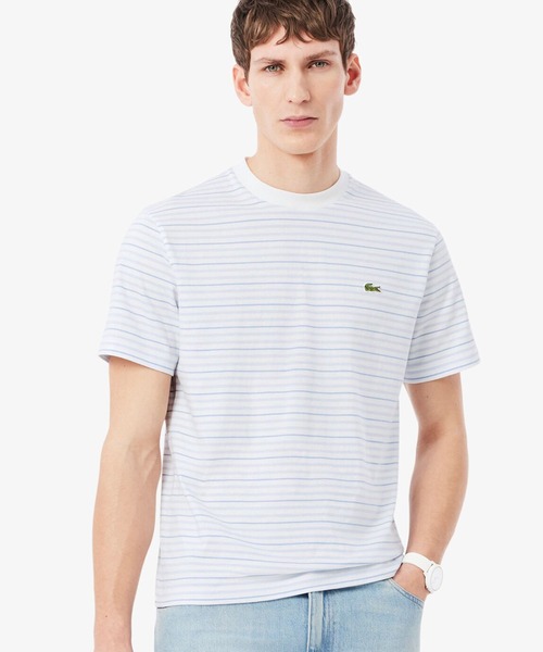 LACOSTE（ラコステ）の「マルチボーダーリンガーネック半袖Tシャツ（Tシャツ/カットソー・メンズ・ブラック/ライトブルー/ベージュ・2/3/4/5/6）」の11枚目の写真