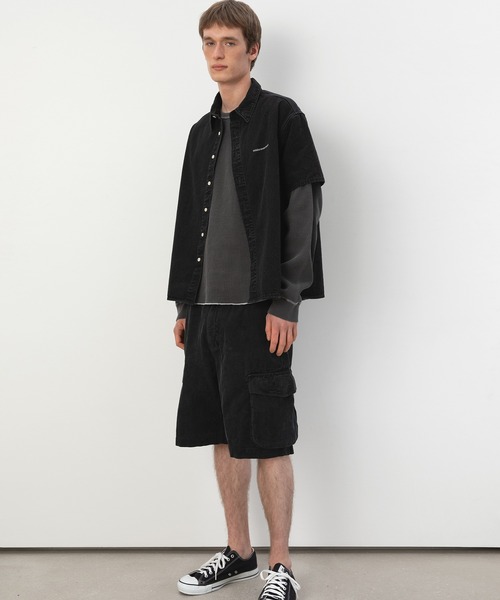 thisisneverthat(ディスイズネバーザット)の「Washed Denim S/S Shirt(シャツ/ブラウス・メンズ・ブルー系その他/ブラック・L/M/S/XL)」の5枚目の写真