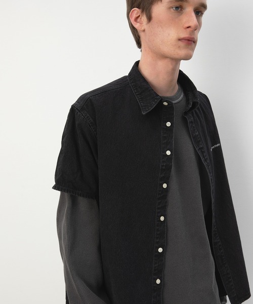 thisisneverthat(ディスイズネバーザット)の「Washed Denim S/S Shirt(シャツ/ブラウス・メンズ・ブルー系その他/ブラック・L/M/S/XL)」の6枚目の写真