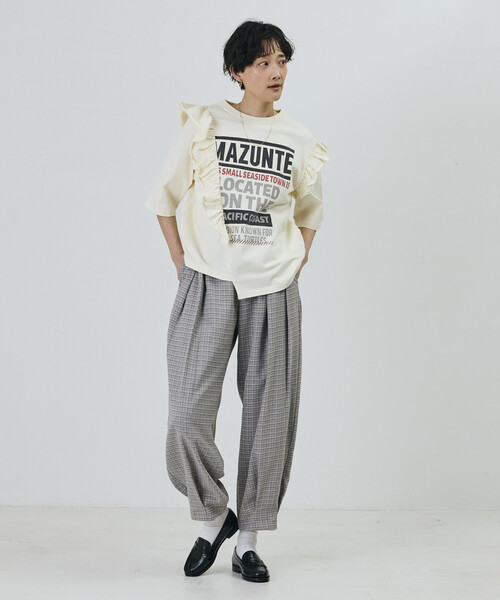 Freada(フリーダ)の「Freada/フリーダ フリルリメイク風プリントTEE(Tシャツ/カットソー・レディース・オフホワイト/レッド・ONE SIZE)」の12枚目の写真