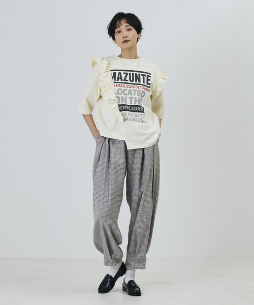 Freada(フリーダ)の「Freada/フリーダ フリルリメイク風プリントTEE(Tシャツ/カットソー・レディース・オフホワイト/レッド・ONE SIZE)」の13枚目の写真