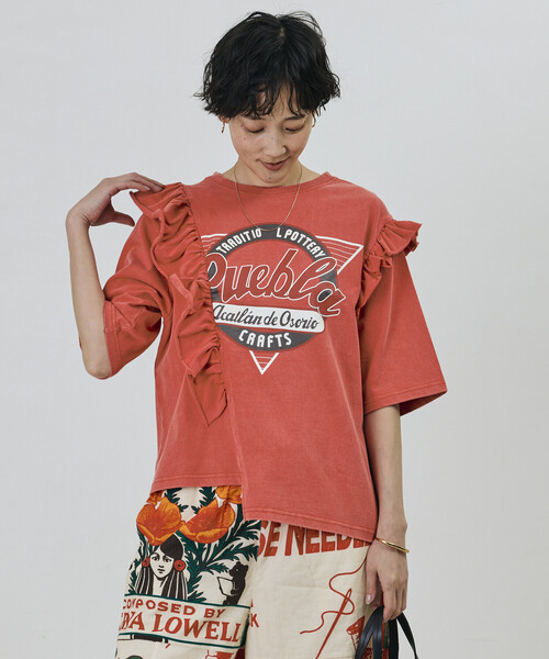 Freada(フリーダ)の「Freada/フリーダ フリルリメイク風プリントTEE(Tシャツ/カットソー・レディース・オフホワイト/レッド・ONE SIZE)」の15枚目の写真