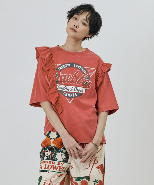 Freada(フリーダ)の「Freada/フリーダ フリルリメイク風プリントTEE(Tシャツ/カットソー・レディース・オフホワイト/レッド・ONE SIZE)」の18枚目の写真