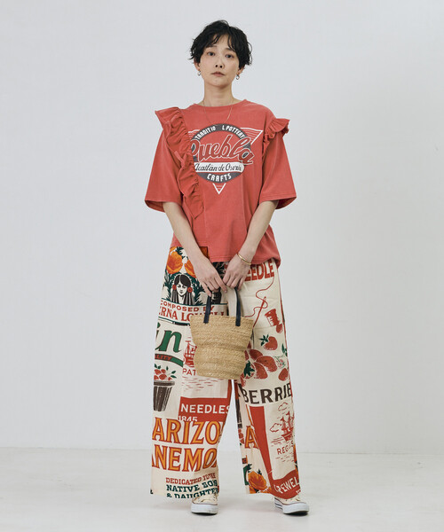 Freada(フリーダ)の「Freada/フリーダ フリルリメイク風プリントTEE(Tシャツ/カットソー・レディース・オフホワイト/レッド・ONE SIZE)」の19枚目の写真