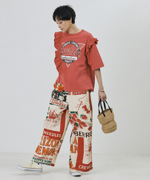 Freada(フリーダ)の「Freada/フリーダ フリルリメイク風プリントTEE(Tシャツ/カットソー・レディース・オフホワイト/レッド・ONE SIZE)」の21枚目の写真