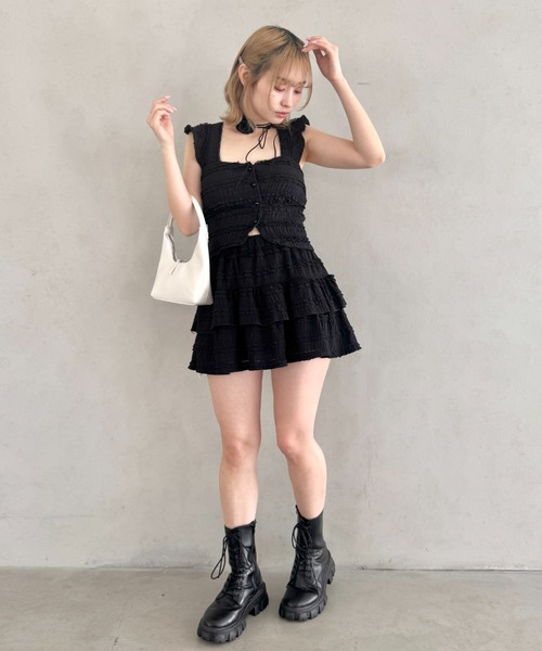 Loueme(ルエム)の「ホイップレースフリルミニスカパン(スカート・レディース・ホワイト/ピンク/アイボリー/ブラック・FREE)」の18枚目の写真