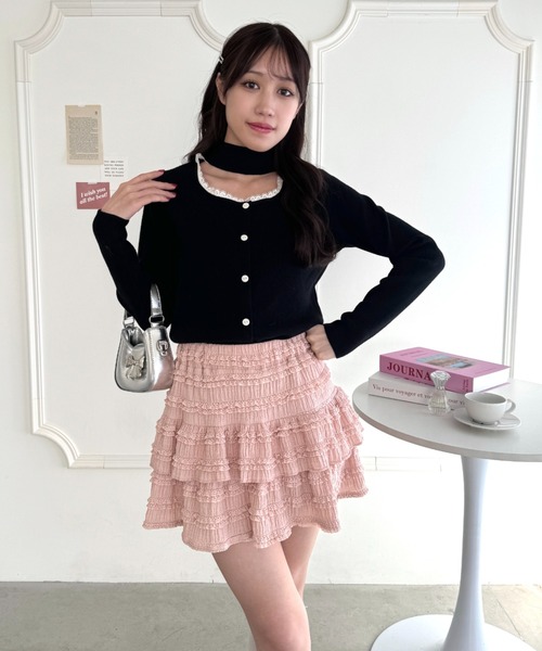 Loueme(ルエム)の「ホイップレースフリルミニスカパン(スカート・レディース・ホワイト/ピンク/アイボリー/ブラック・FREE)」の20枚目の写真