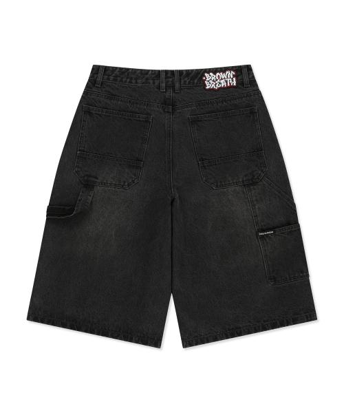 BROWNBREATH（ブラウンブレス）の「DOUBLE KNEE DENIM SHORTS - BLACK（デニムパンツ・レディース・その他・SMALL/MEDIUM/LARGE/X-LARGE）」の2枚目の写真