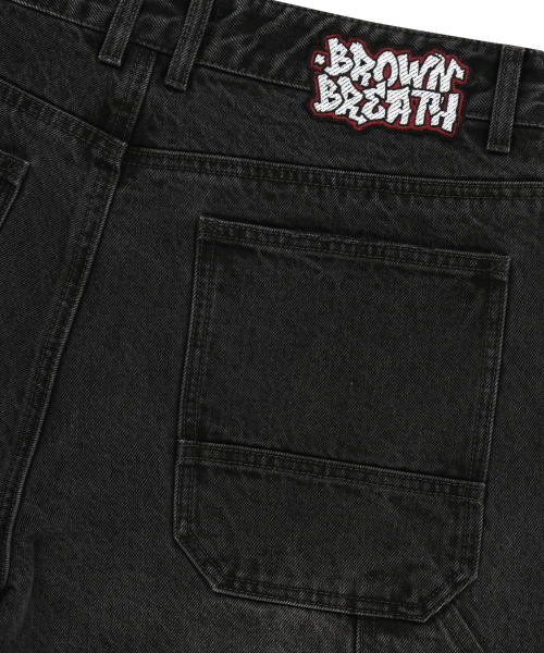 BROWNBREATH（ブラウンブレス）の「DOUBLE KNEE DENIM SHORTS - BLACK（デニムパンツ・レディース・その他・SMALL/MEDIUM/LARGE/X-LARGE）」の5枚目の写真