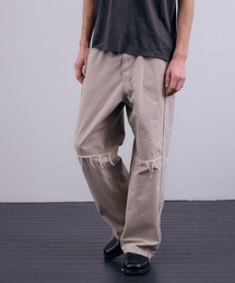 NUAKLE（ヌアクル）の「(m) グリッドダメージパンツ_オイスター（その他パンツ）」