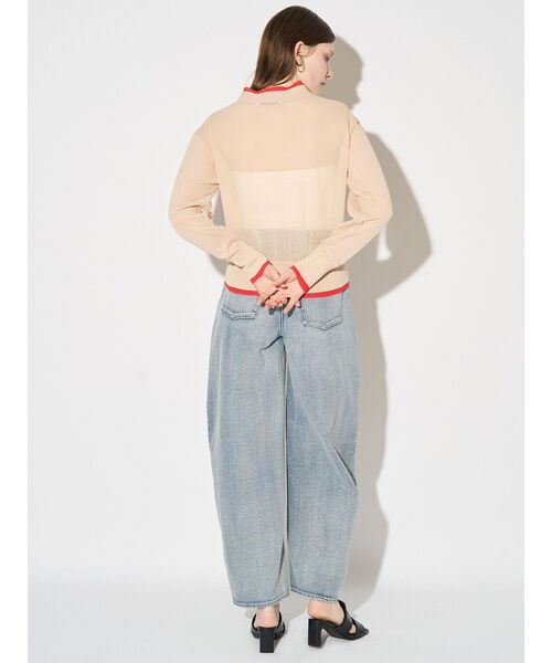 ELENDEEK（エレンディーク）の「カラーレイヤーシアーカーディガン（ニット/セーター・レディース・オフホワイト/ライム/ベージュ・FREE）」の8枚目の写真