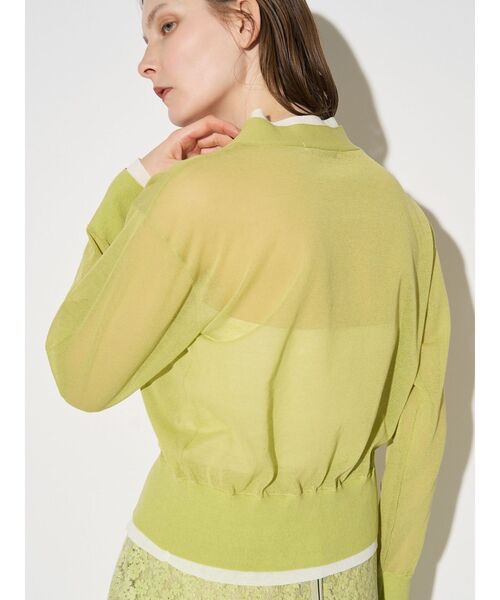 ELENDEEK（エレンディーク）の「カラーレイヤーシアーカーディガン（ニット/セーター・レディース・オフホワイト/ライム/ベージュ・FREE）」の20枚目の写真