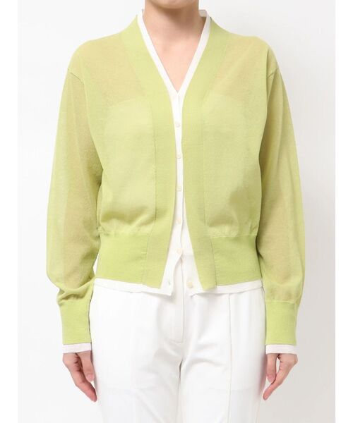 ELENDEEK（エレンディーク）の「カラーレイヤーシアーカーディガン（ニット/セーター・レディース・オフホワイト/ライム/ベージュ・FREE）」の22枚目の写真