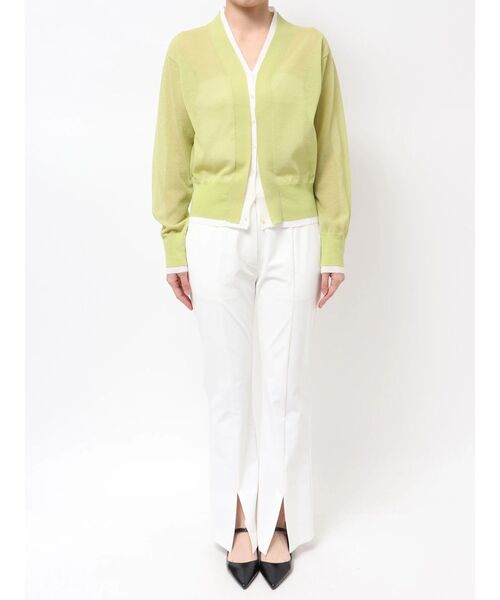 ELENDEEK（エレンディーク）の「カラーレイヤーシアーカーディガン（ニット/セーター・レディース・オフホワイト/ライム/ベージュ・FREE）」の13枚目の写真