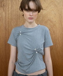 leinwande（ラインヴァンド）の「Stone Pinched Lyocel Tee（Tシャツ/カットソー）」