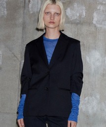 CINOH | CROPPED-SLEEVE HIGH-TWIST WOOL JACKET(テーラードジャケット)