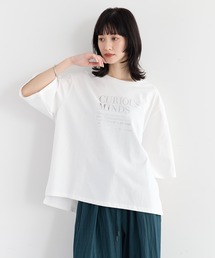 【UVカット】ワイドスリーブ箔プリントTee