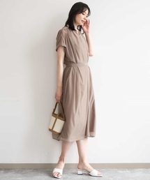 キーネックシアーワンピース/洗濯機で洗える/WEB限定サイズあり