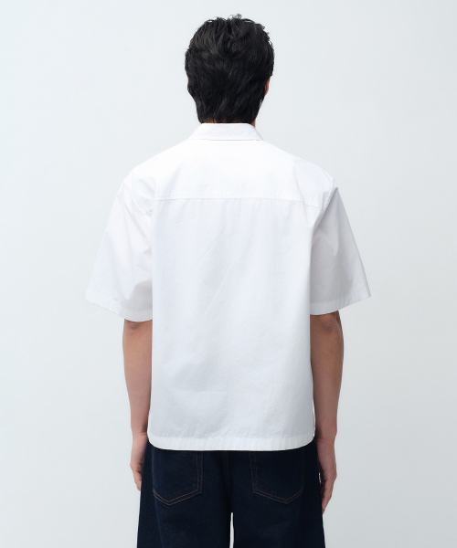 MUSINSA STANDARD（ムシンサスタンダード）の「ウォッシュドポプリン半袖クロップシャツ[ホワイト]（シャツ/ブラウス・メンズ・その他・LARGE/X-LARGE/2XL/SMALL/MEDIUM）」の6枚目の写真