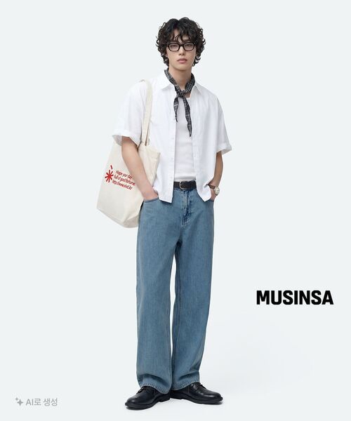 MUSINSA STANDARD（ムシンサスタンダード）の「ウォッシュドポプリン半袖クロップシャツ[ホワイト]（シャツ/ブラウス・メンズ・その他・LARGE/X-LARGE/2XL/SMALL/MEDIUM）」の3枚目の写真