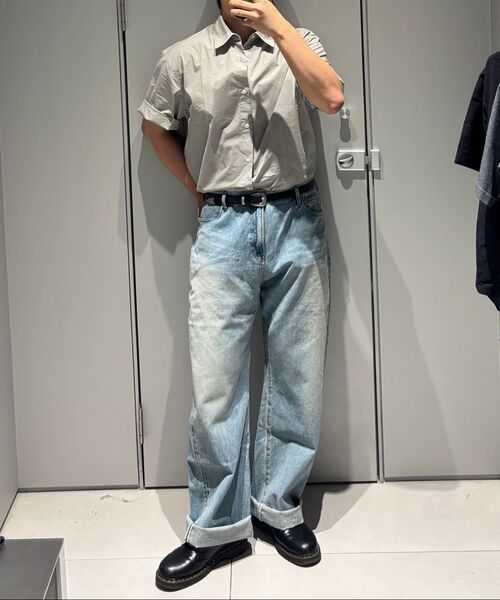 MUSINSA STANDARD（ムシンサスタンダード）の「ウォッシュドポプリン半袖クロップシャツ[ホワイト]（シャツ/ブラウス・メンズ・その他・LARGE/X-LARGE/2XL/SMALL/MEDIUM）」の4枚目の写真