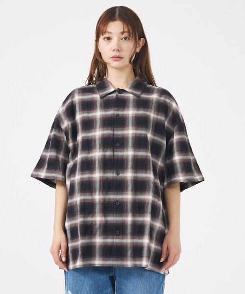 Revo.(レボ)の「【Revo. / レヴォ】TH-4093 / オンブレチェック 半袖シャツ / ユニセックス(シャツ/ブラウス・メンズ・グリーン/ブラウン/ブラック・M/L)」の9枚目の写真
