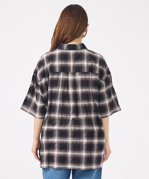 Revo.(レボ)の「【Revo. / レヴォ】TH-4093 / オンブレチェック 半袖シャツ / ユニセックス(シャツ/ブラウス・メンズ・グリーン/ブラウン/ブラック・M/L)」の11枚目の写真