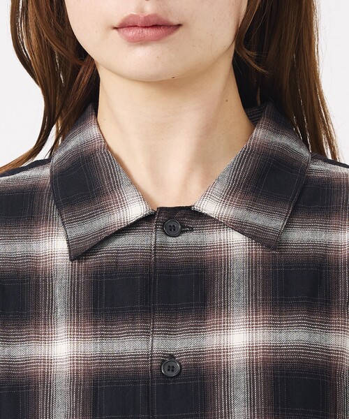 Revo.(レボ)の「【Revo. / レヴォ】TH-4093 / オンブレチェック 半袖シャツ / ユニセックス(シャツ/ブラウス・メンズ・グリーン/ブラウン/ブラック・M/L)」の12枚目の写真