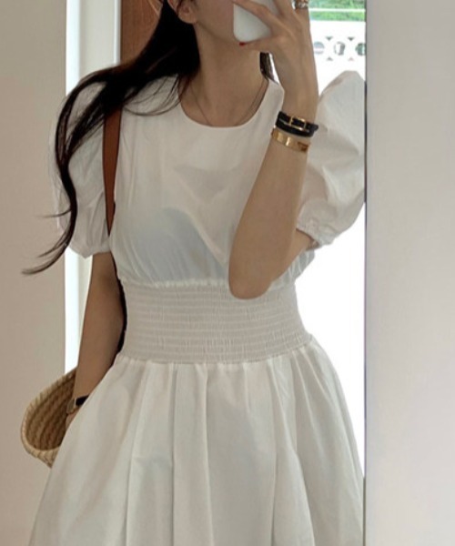 FREE STYLISTS(フリー スタイリスト)の「YUGA_YGMC Korean-style Puff-sleeve high-waisted long dress(ワンピース・レディース・ブラック/ホワイト・FREE)」の20枚目の写真