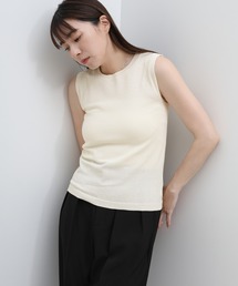 シンプルノースリーブサマーニット